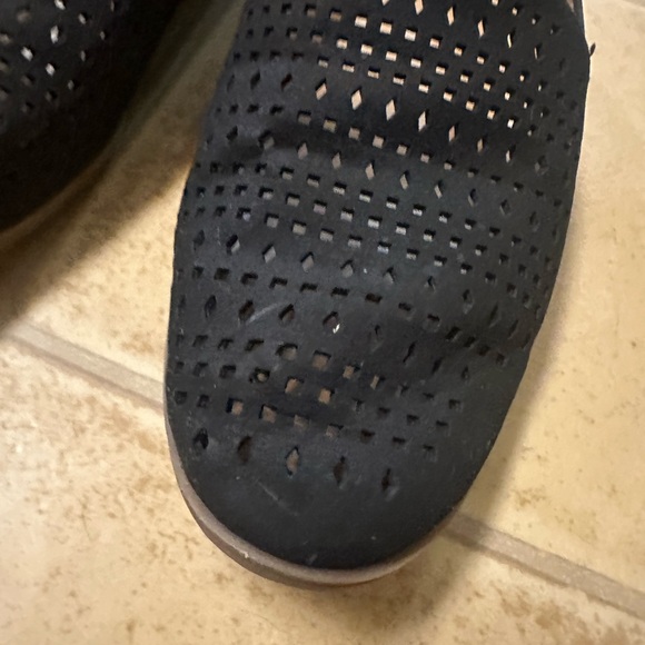 Franco Sarto Black Perforated Loafers - Picture 7 of 8